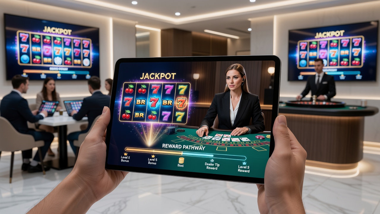Diagram van beloningsintegratie tussen mobiele slots en live dealer spellen via betaalkanalen