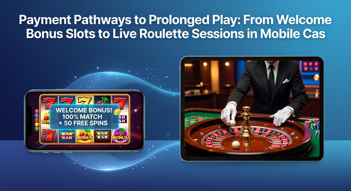 Grafiek met betaalmethoden en speelsessie-duur in mobiele casinos, inclusief live roulette en slot icons