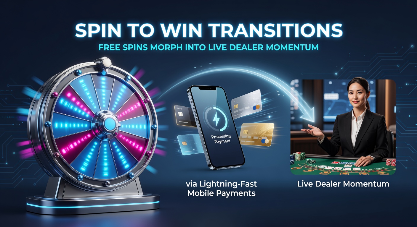 Mobiel scherm toont free spins op slots die overgaan in een live roulette sessie met snelle betaaloptie zichtbaar